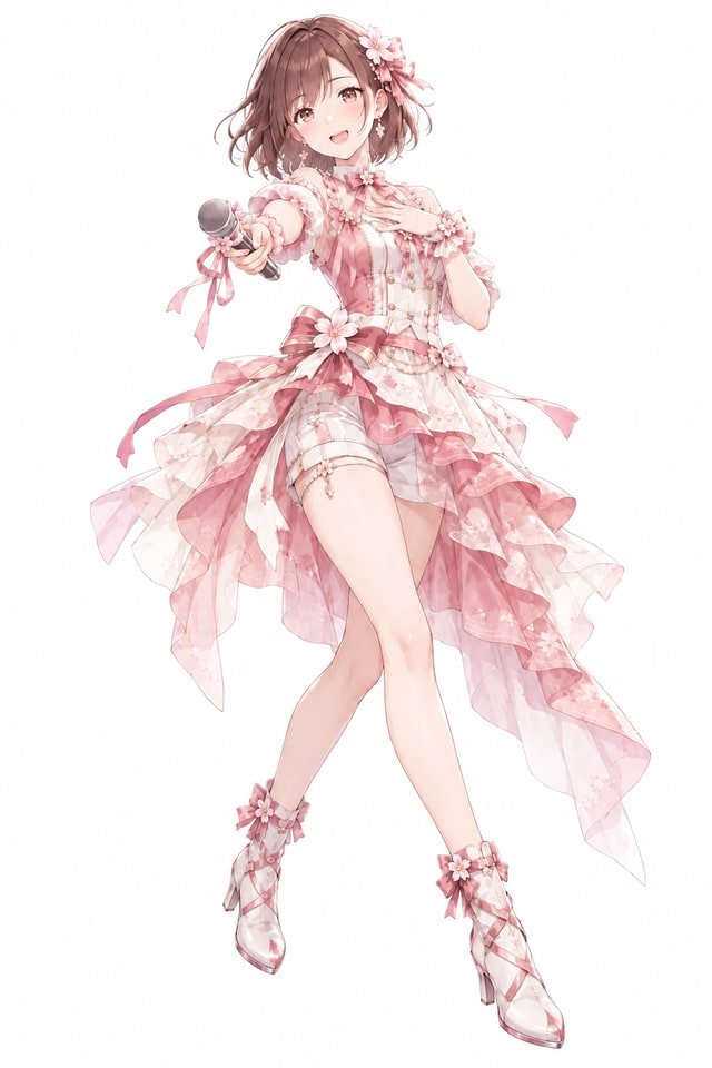 花咲く応援家を表すアイドルのイラスト